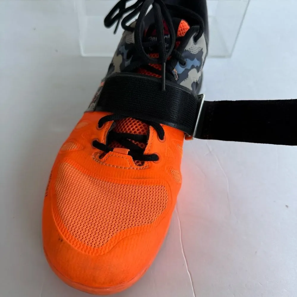 Reebok Camo Men’s 11 Crossfit Lifter 2.0 Shoes Neon Orange Black V67579